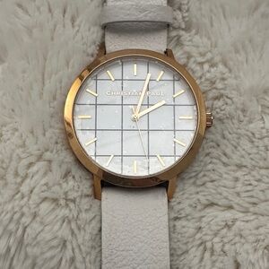 Gold and White Women's Watch
